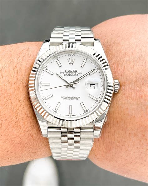 rolex datejust ii white dial|rolex datejust 41mm white dial.